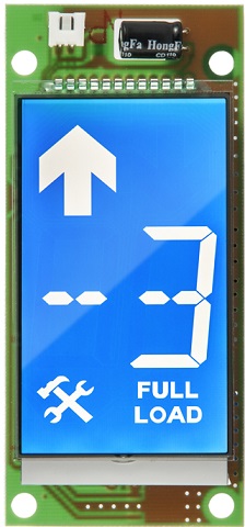 نمایشگر تک رنگ 3.2 اینچ لاتیس آبی - سفید افقی طبقه آسانسور (شرکت ایده گستران تازیک)